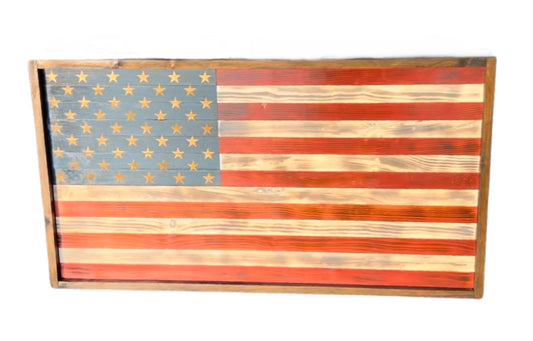 Handcrafted Wooden American Flag